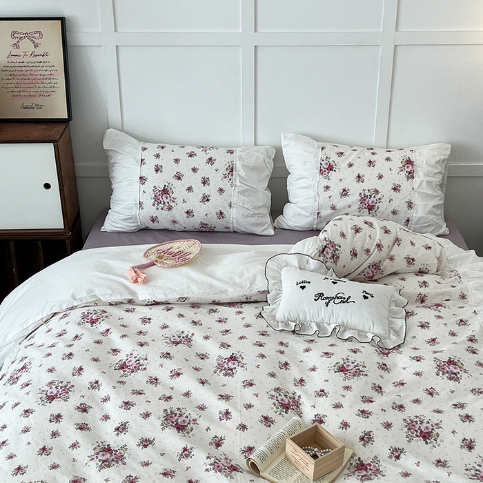 91家纺网 家纺一手货源 找家纺 昔可家纺 2024新款韩版花边工艺款四件套 卢森堡少女