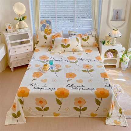 91家纺网 家纺一手货源 找家纺 （总）凯儿家纺 2025新款AA版印花A类牛奶绒单床单+单枕套