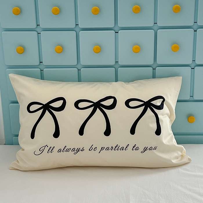 91家纺网 家纺一手货源 找家纺 昔可家纺 2024新款数码印花单品枕套系列-ins风系列 丝绒蝴蝶结