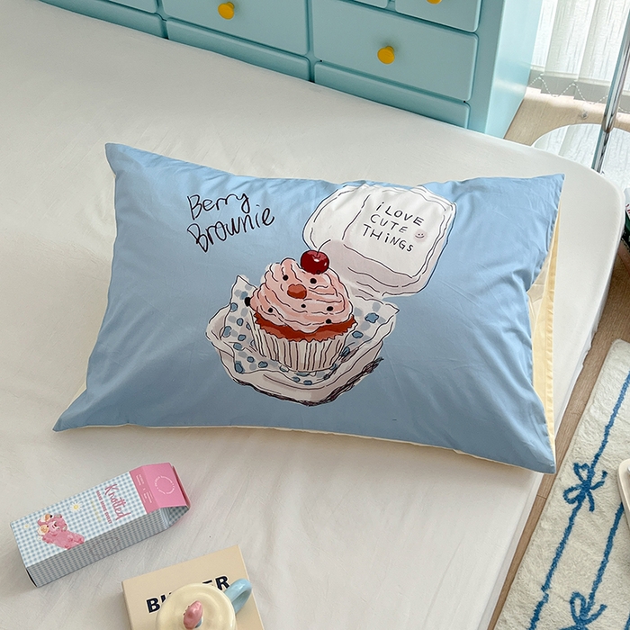 91家纺网 家纺一手货源 找家纺 昔可家纺 2024新款数码印花单品枕套系列-卡通系列 舒芙蕾蛋糕
