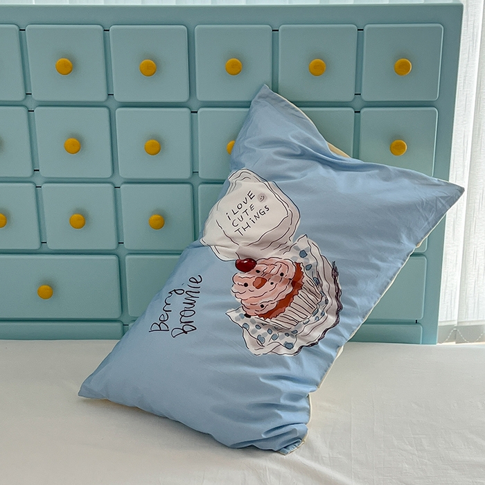 91家纺网 家纺一手货源 找家纺 昔可家纺 2024新款数码印花单品枕套系列-卡通系列 舒芙蕾蛋糕
