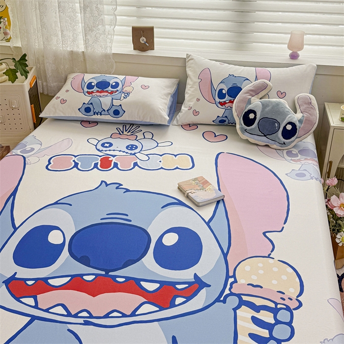 91家纺网 家纺一手货源 找家纺 名兮家居 2024新款全棉大版经典奥特曼-三丽鸥床笠【含防伪标】 史迪小怪