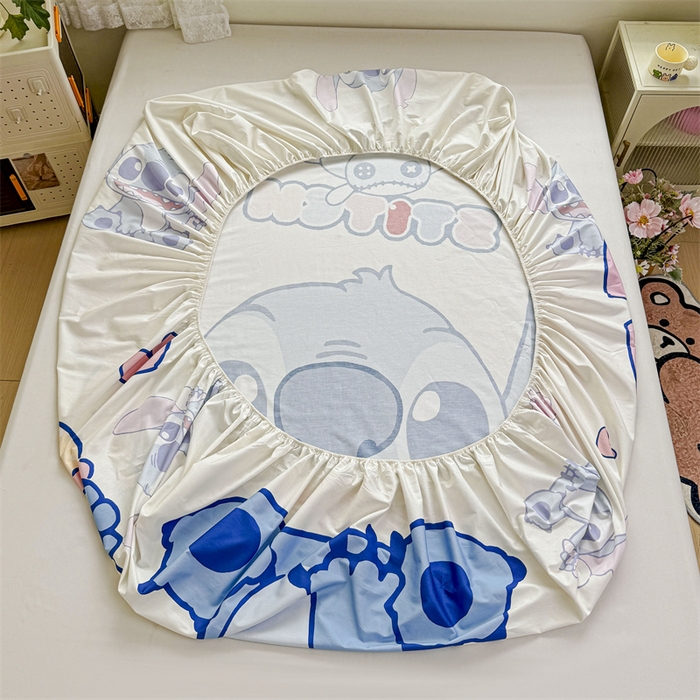 91家纺网 家纺一手货源 找家纺 名兮家居 2024新款全棉大版经典奥特曼-三丽鸥床笠【含防伪标】 史迪小怪