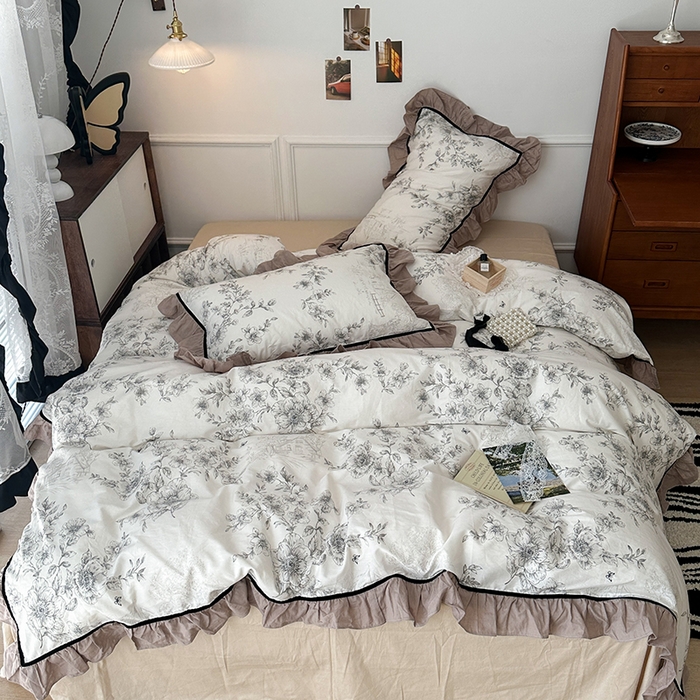 91家纺网 家纺一手货源 找家纺 昔可家纺 2024法式复古工艺花边款四件套 尼罗河庄园