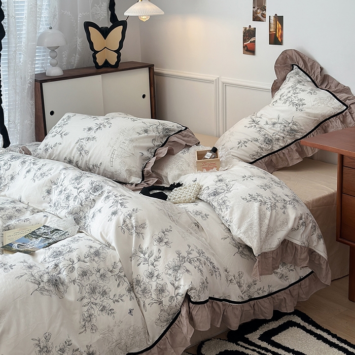 91家纺网 家纺一手货源 找家纺 昔可家纺 2024法式复古工艺花边款四件套 尼罗河庄园