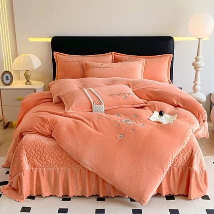 91家纺网 家纺一手货源 找家纺 （总）陌乘坊家纺 2024新款高克重牛奶绒刺绣四件套-百合系列