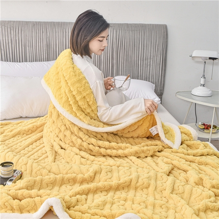 鑫喜莱 2024新款单层塔芙绒毛毯 山吹黄