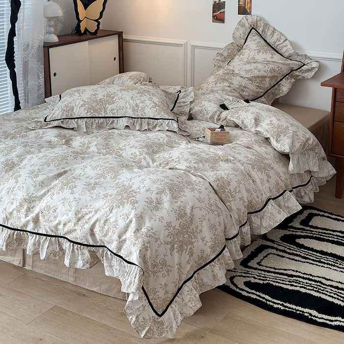 91家纺网 家纺一手货源 找家纺 昔可家纺 2024法式复古工艺花边款四件套 柏林日落