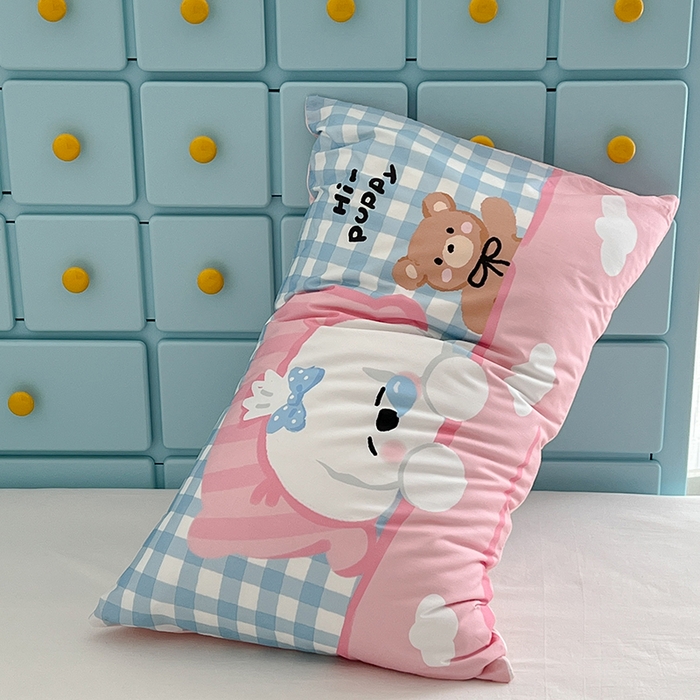 91家纺网 家纺一手货源 找家纺 昔可家纺 2024新款数码印花单品枕套系列-卡通系列 午睡小狗