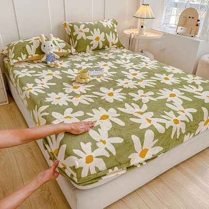 91家纺网 家纺一手货源 找家纺 （总）卡普家居 2025新款印花牛奶绒床笠