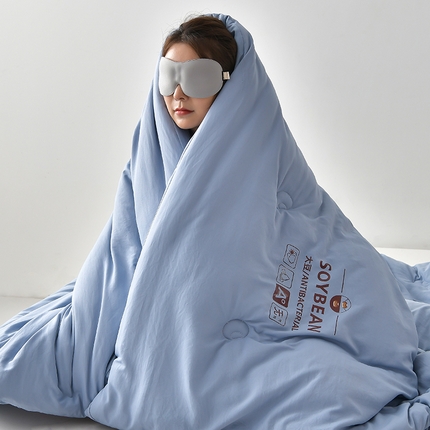 2024新款A类婴儿有机棉无染大豆被加厚夏被春秋被冬被被子被芯 蓝