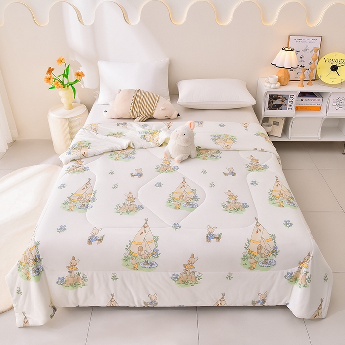 91家纺网 家纺一手货源 找家纺 2024新款A类针织棉亲肤夏被夏凉被空调被 姐妹派对