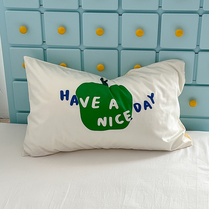 91家纺网 家纺一手货源 找家纺 昔可家纺 2024新款数码印花单品枕套系列-ins风系列 青苹果