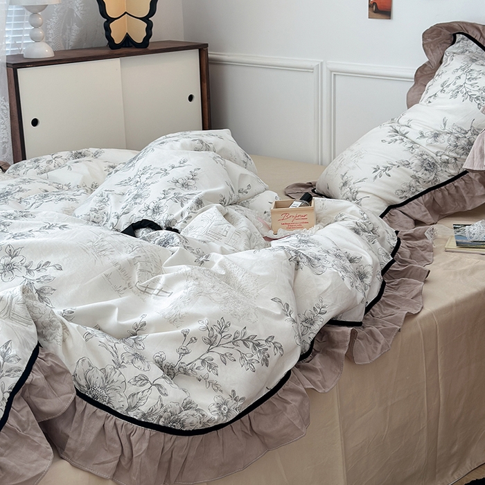 91家纺网 家纺一手货源 找家纺 昔可家纺 2024法式复古工艺花边款四件套 尼罗河庄园