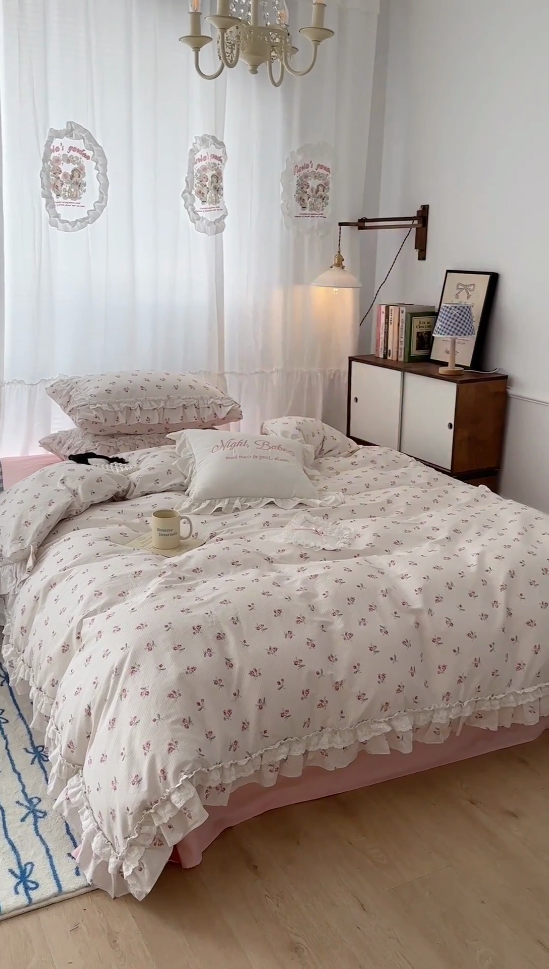 91家纺网 家纺一手货源 找家纺 （总）昔可家纺 2024蕾丝双层花边款全棉四件套