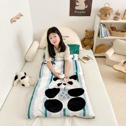 91家纺网 家纺一手货源 找家纺 美乐迪家纺 2024新款儿童睡袋 熊猫