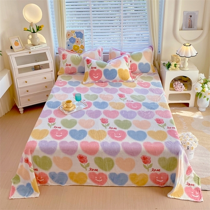 91家纺网 家纺一手货源 找家纺 （总）凯儿家纺 2025新款AA版印花A类牛奶绒单床单+单枕套