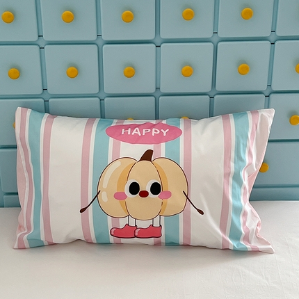 昔可家纺 2024新款数码印花单品枕套系列-卡通系列 彩条南瓜