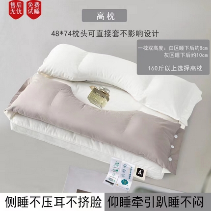 91家纺网 家纺一手货源 找家纺 （总）云熙枕业 2024新款全棉三合一多功能牵引枕枕头枕芯40*60cm