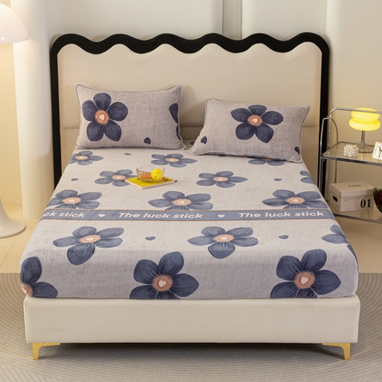 91家纺网 家纺一手货源 找家纺 （总）欧喜璐 2024新款A类加厚牛奶绒印花单床笠