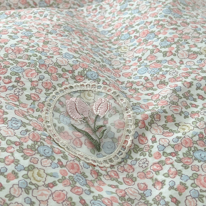 91家纺网 家纺一手货源 找家纺 昔可家纺 2024蕾丝双层花边款全棉四件套 日落花海