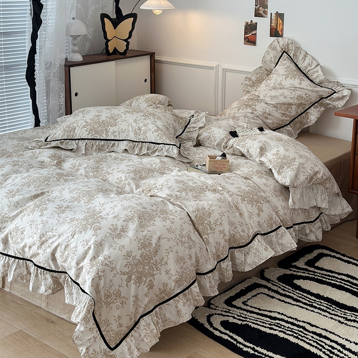 91家纺网 家纺一手货源 找家纺 昔可家纺 2024法式复古工艺花边款四件套 柏林日落