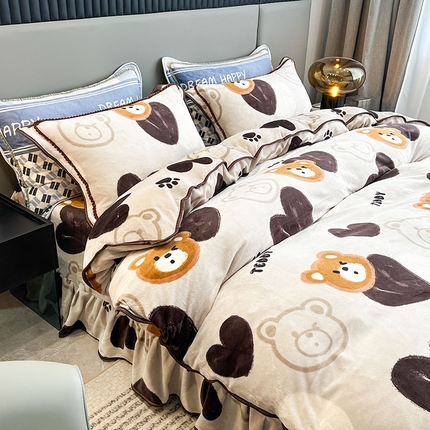 91家纺网 家纺一手货源 找家纺 （总）欧喜璐 2024年新款 8.5-9.5斤加厚牛奶绒金貂绒法莱绒四件套单被套