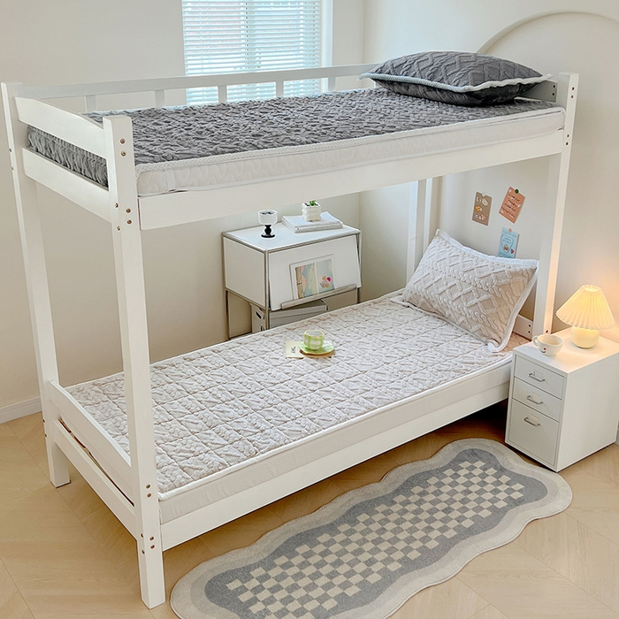 91家纺网 家纺一手货源 找家纺 贝拉梦家纺 2024新款塔肤绒牛奶绒纯色学生宿舍夹棉软床垫子护床垫 奶丝米