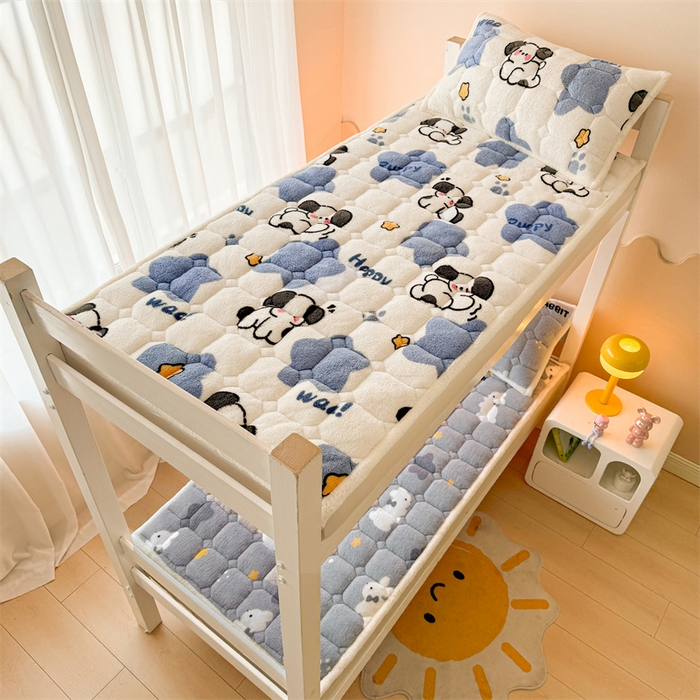 91家纺网 家纺一手货源 找家纺 雯豆家纺 2024新品泰迪绒学生床垫宿舍床褥子加厚上下铺北极绒床护垫 泰迪绒床褥-尤拉