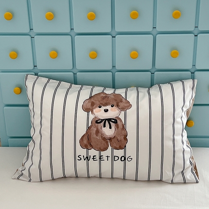 昔可家纺 2024新款数码印花单品枕套系列-卡通系列 萌萌棕狗