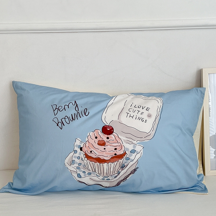 91家纺网 家纺一手货源 找家纺 昔可家纺 2024新款数码印花单品枕套系列-卡通系列 舒芙蕾蛋糕