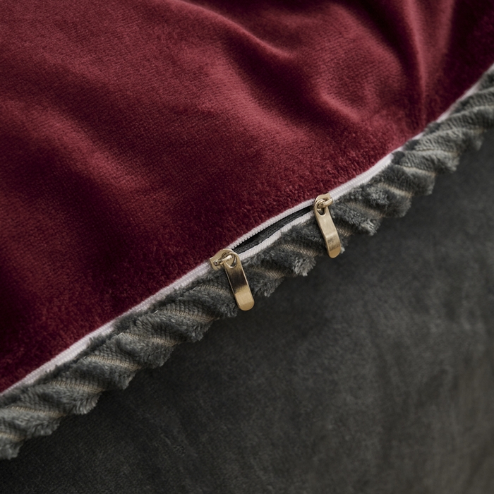 91家纺网 家纺一手货源 找家纺 闲鱼家纺 2025新款高克重牛奶绒四件套水晶绒金貂法莱绒臻绒欧式包边系列（新拍图）-单被套 酒红