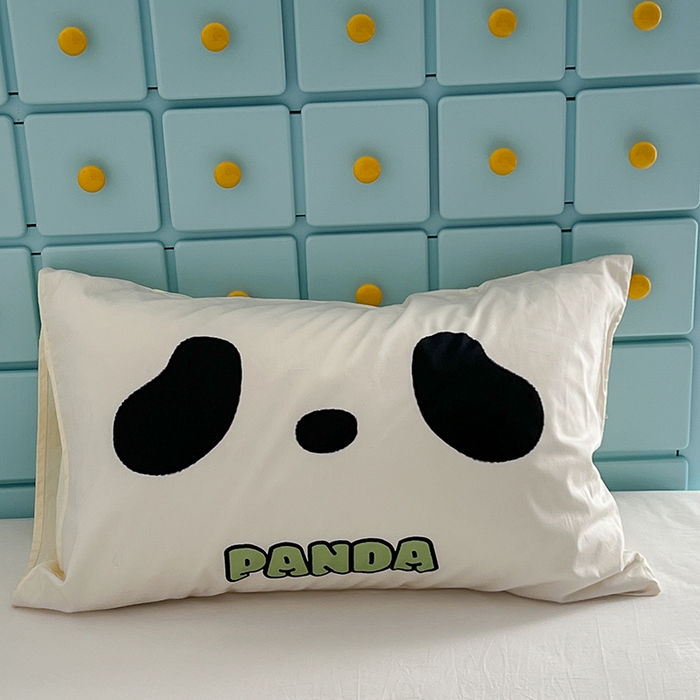 91家纺网 家纺一手货源 找家纺 昔可家纺 2024新款数码印花单品枕套系列-卡通系列 萌萌熊猫