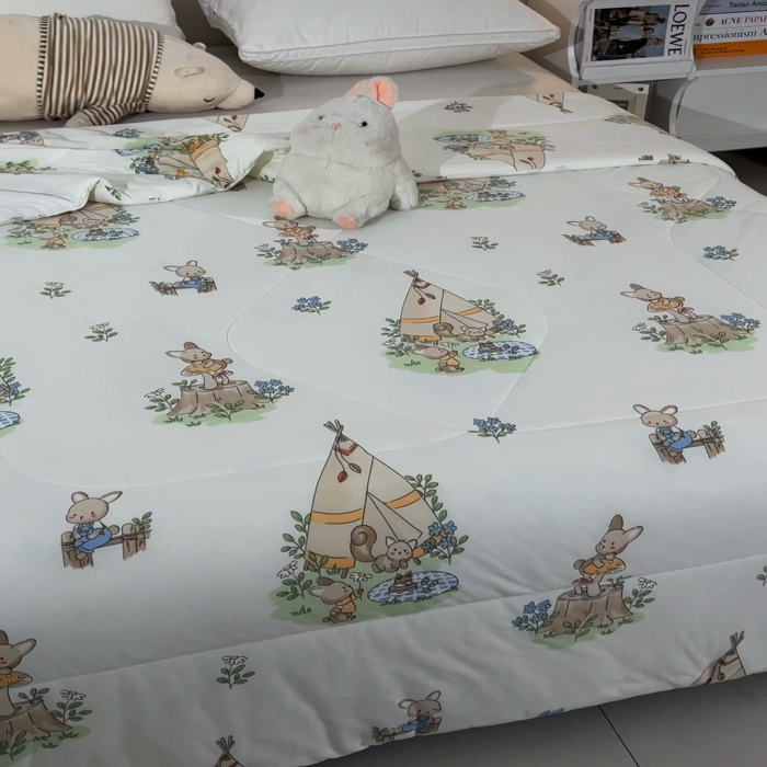 91家纺网 家纺一手货源 找家纺 2024新款A类针织棉亲肤夏被夏凉被空调被 姐妹派对