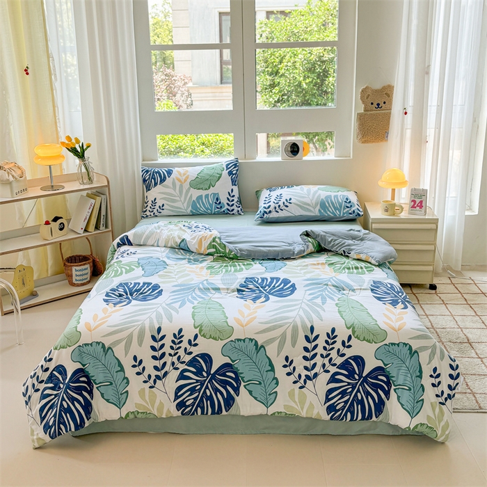 91家纺网 家纺一手货源 找家纺 晓时候 2025新款印花水洗棉冬被新疆棉花被春秋被被子被芯 夏日风情