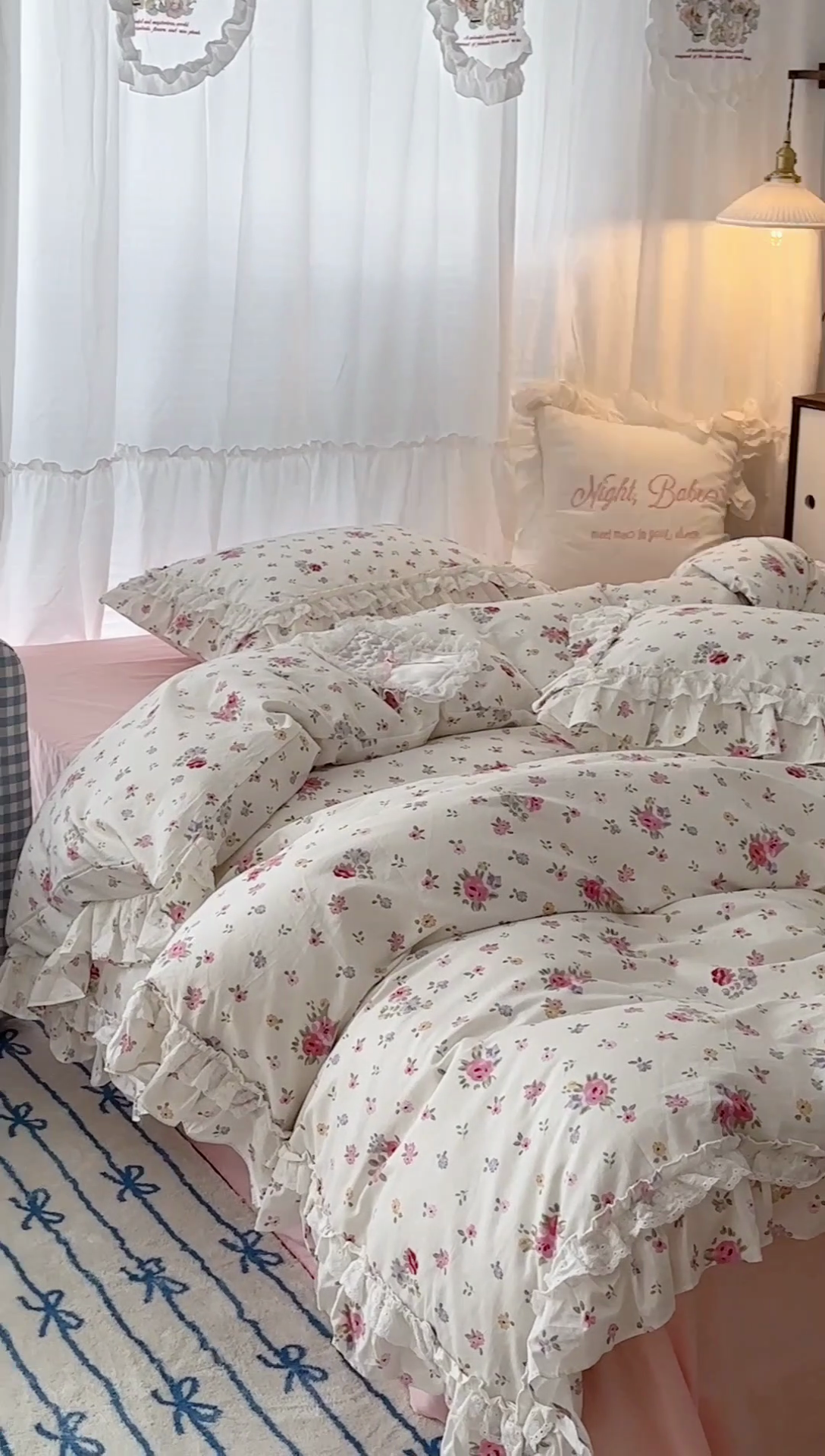 91家纺网 家纺一手货源 找家纺 昔可家纺 2024蕾丝双层花边款全棉四件套 尤莉少女