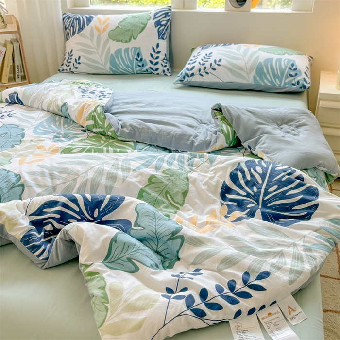 91家纺网 家纺一手货源 找家纺 晓时候 2025新款印花水洗棉冬被新疆棉花被春秋被被子被芯 夏日风情