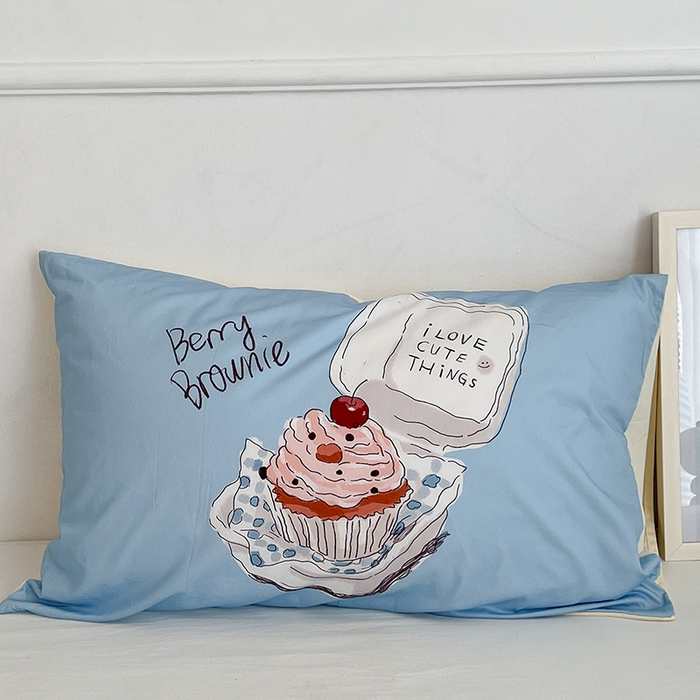 91家纺网 家纺一手货源 找家纺 昔可家纺 2024新款数码印花单品枕套系列-卡通系列 舒芙蕾蛋糕