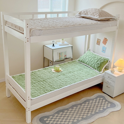 91家纺网 家纺一手货源 找家纺 （总）贝拉梦家纺 2024新款塔肤绒牛奶绒纯色学生宿舍夹棉软床垫子护床垫