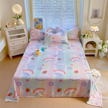 91家纺网 家纺一手货源 找家纺 （总）凯儿家纺 2025新款AA版印花A类牛奶绒单床单+单枕套