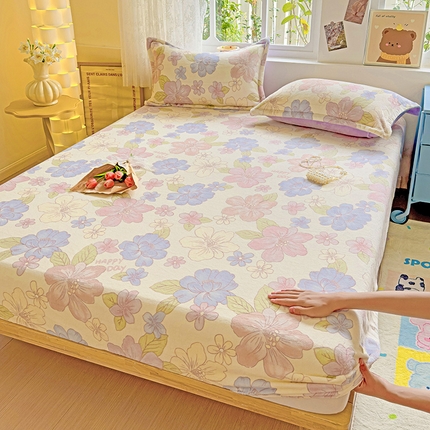 91家纺网 家纺一手货源 找家纺 （总）卡普家居 2025新款印花牛奶绒床笠