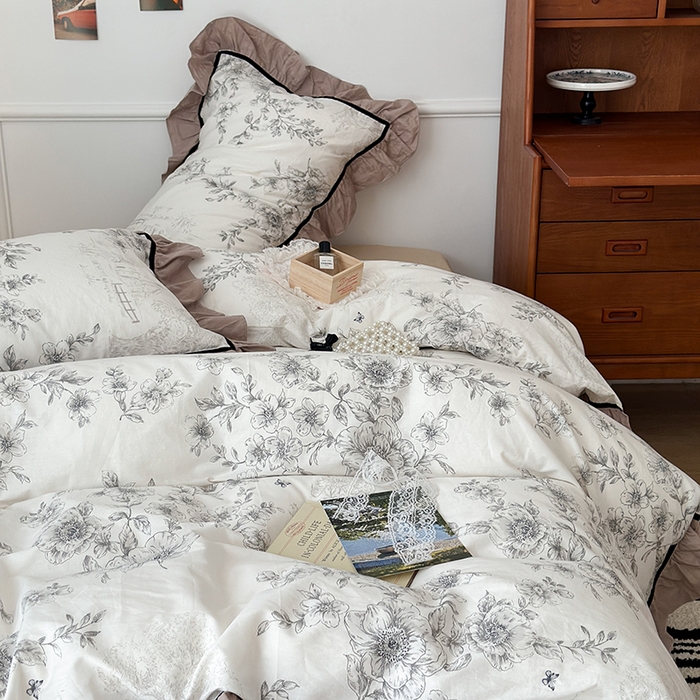 91家纺网 家纺一手货源 找家纺 昔可家纺 2024法式复古工艺花边款四件套 尼罗河庄园