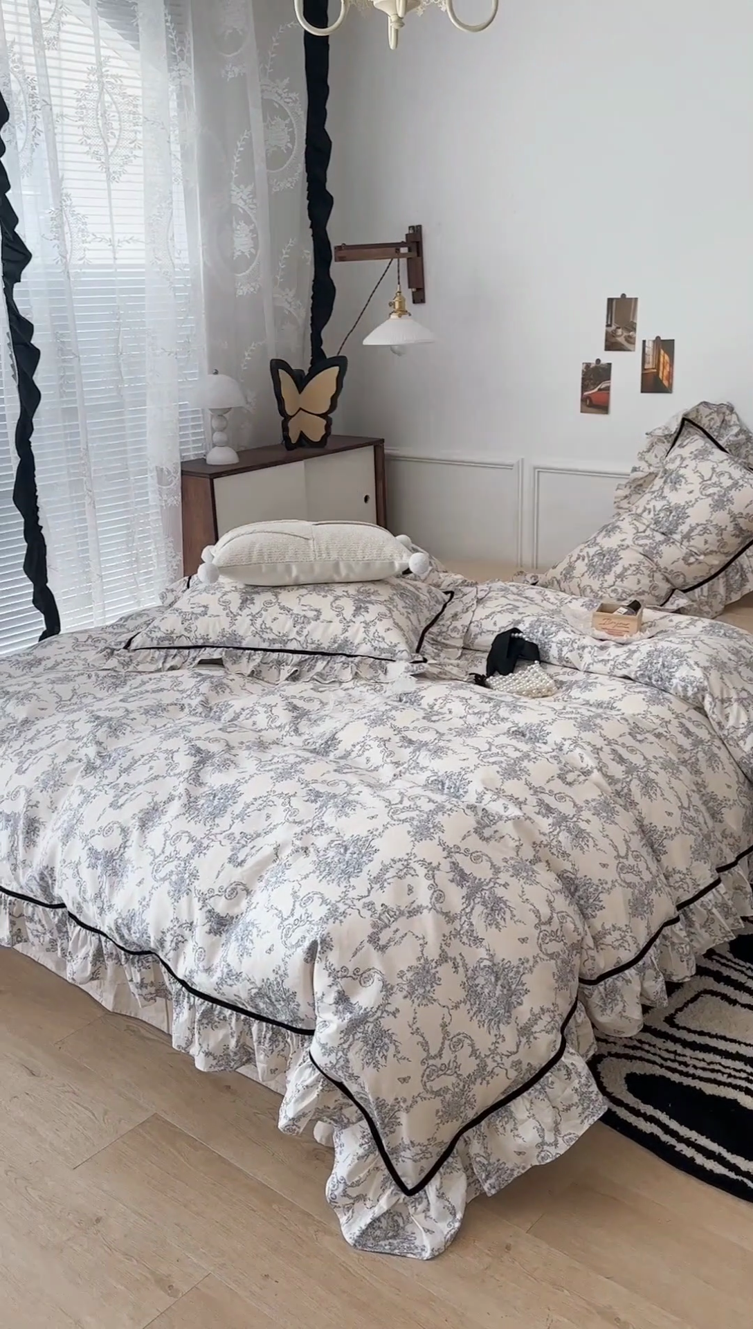 91家纺网 家纺一手货源 找家纺 昔可家纺 2024法式复古工艺花边款四件套 塞纳河畔