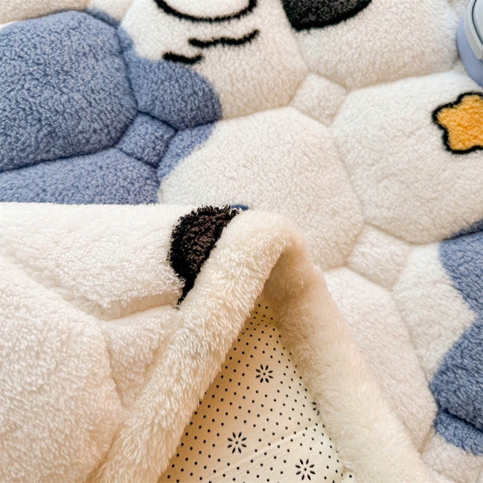 91家纺网 家纺一手货源 找家纺 雯豆家纺 2024新品泰迪绒学生床垫宿舍床褥子加厚上下铺北极绒床护垫 泰迪绒床褥-顽皮狗-兰