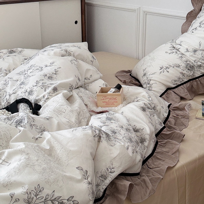 91家纺网 家纺一手货源 找家纺 昔可家纺 2024法式复古工艺花边款四件套 尼罗河庄园