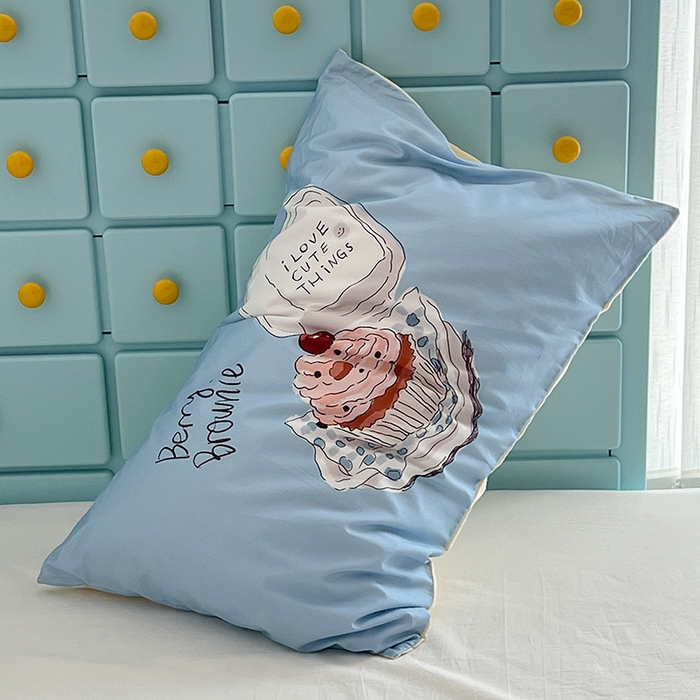 91家纺网 家纺一手货源 找家纺 昔可家纺 2024新款数码印花单品枕套系列-卡通系列 舒芙蕾蛋糕