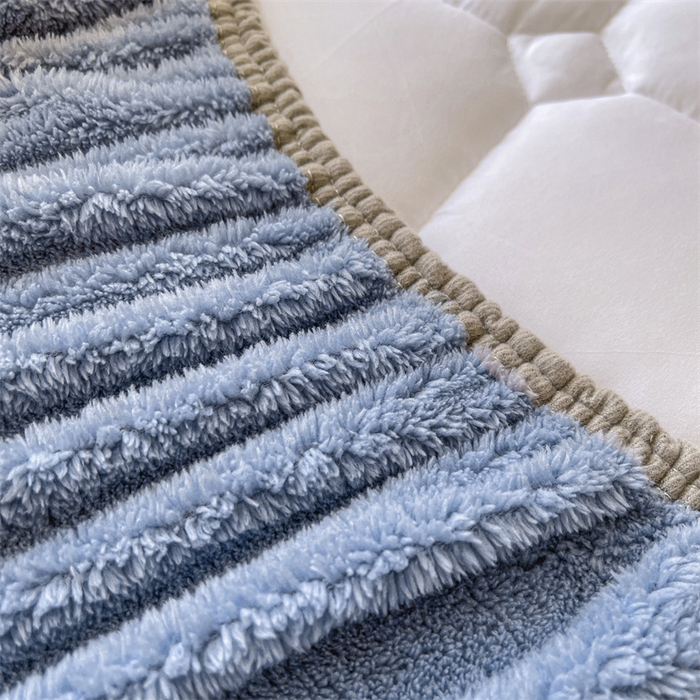 91家纺网 家纺一手货源 找家纺 雯豆家纺 2025加厚保暖泰迪绒夹棉床笠北极绒床笠床垫保护套 泰迪绒夹棉床笠-宾利蓝