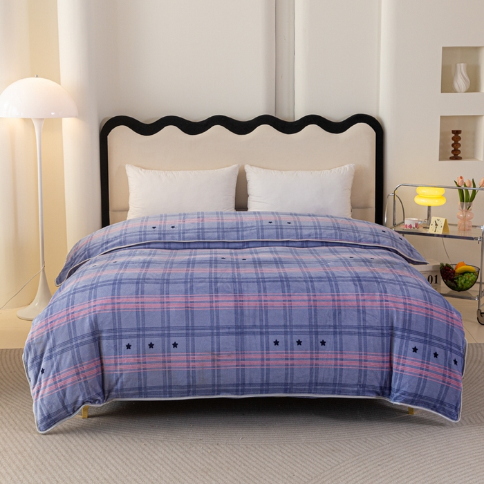 91家纺网 家纺一手货源 找家纺 欧喜璐 2024年新款 8.5-9.5斤加厚牛奶绒金貂绒法莱绒四件套单被套 简约