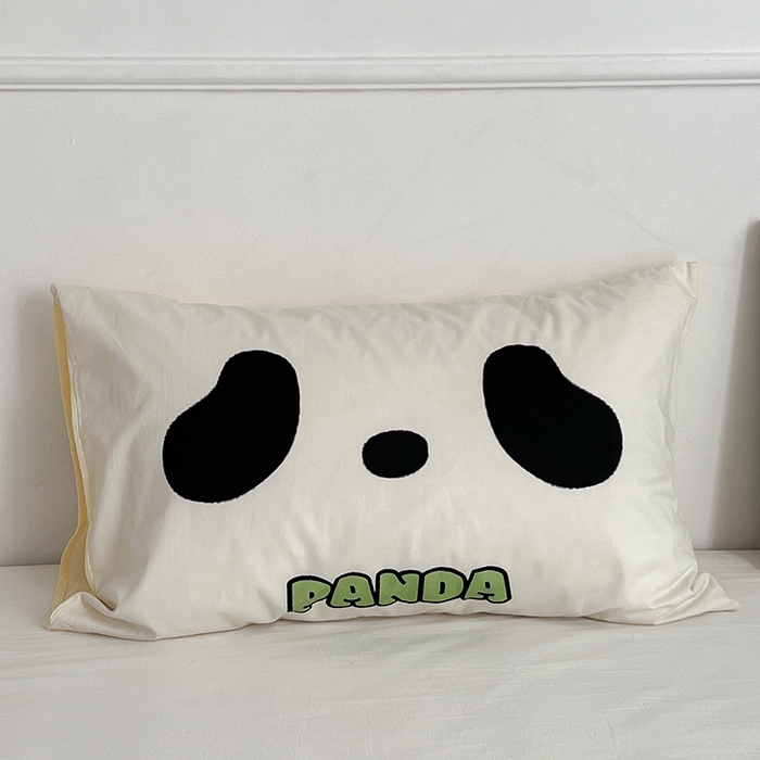 91家纺网 家纺一手货源 找家纺 昔可家纺 2024新款数码印花单品枕套系列-卡通系列 萌萌熊猫