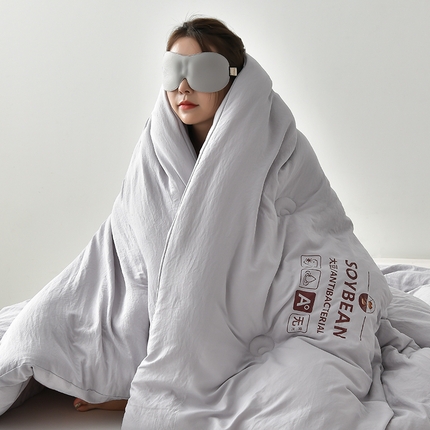 2024新款A类婴儿有机棉无染大豆被加厚夏被春秋被冬被被子被芯 灰